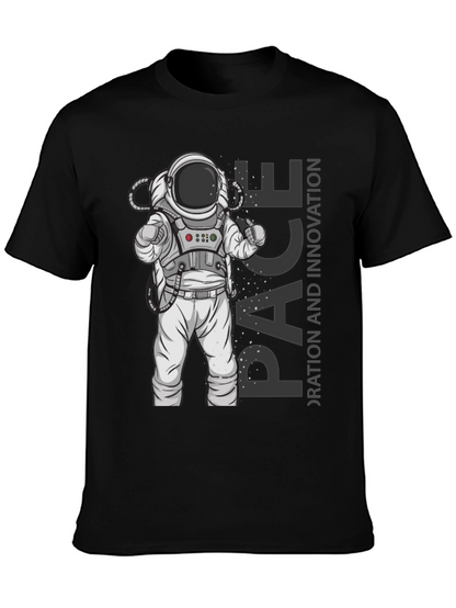 Astronaut Space Exploration Black T-Shirt