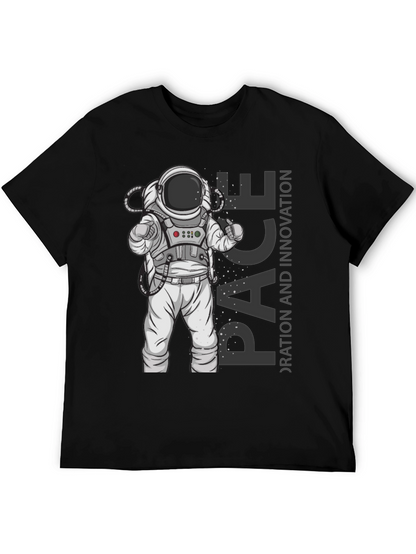 Astronaut Space Exploration Black T-Shirt