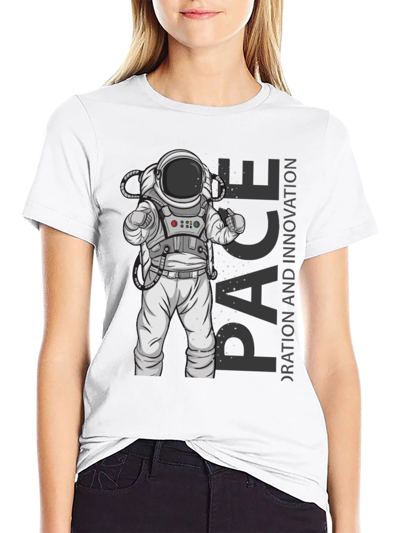 Astronaut Space Exploration Black T-Shirt