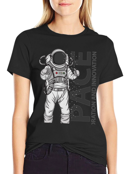 Astronaut Space Exploration Black T-Shirt