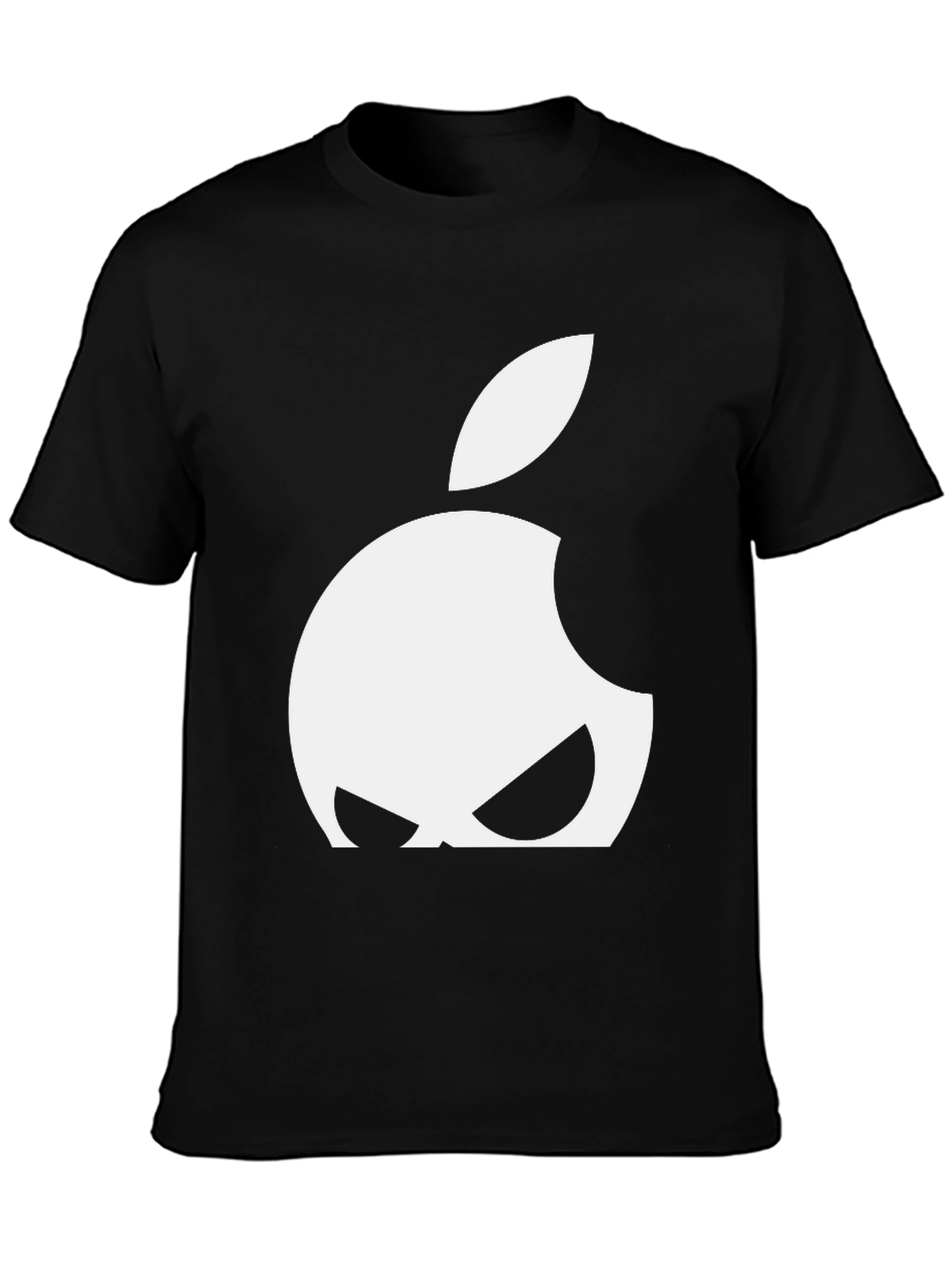 Apple Logo Graphic T-Shirt - Black Cotton Blend