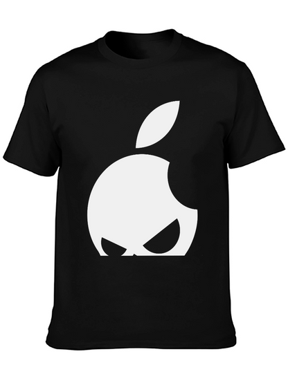 Apple Logo Graphic T-Shirt - Black Cotton Blend