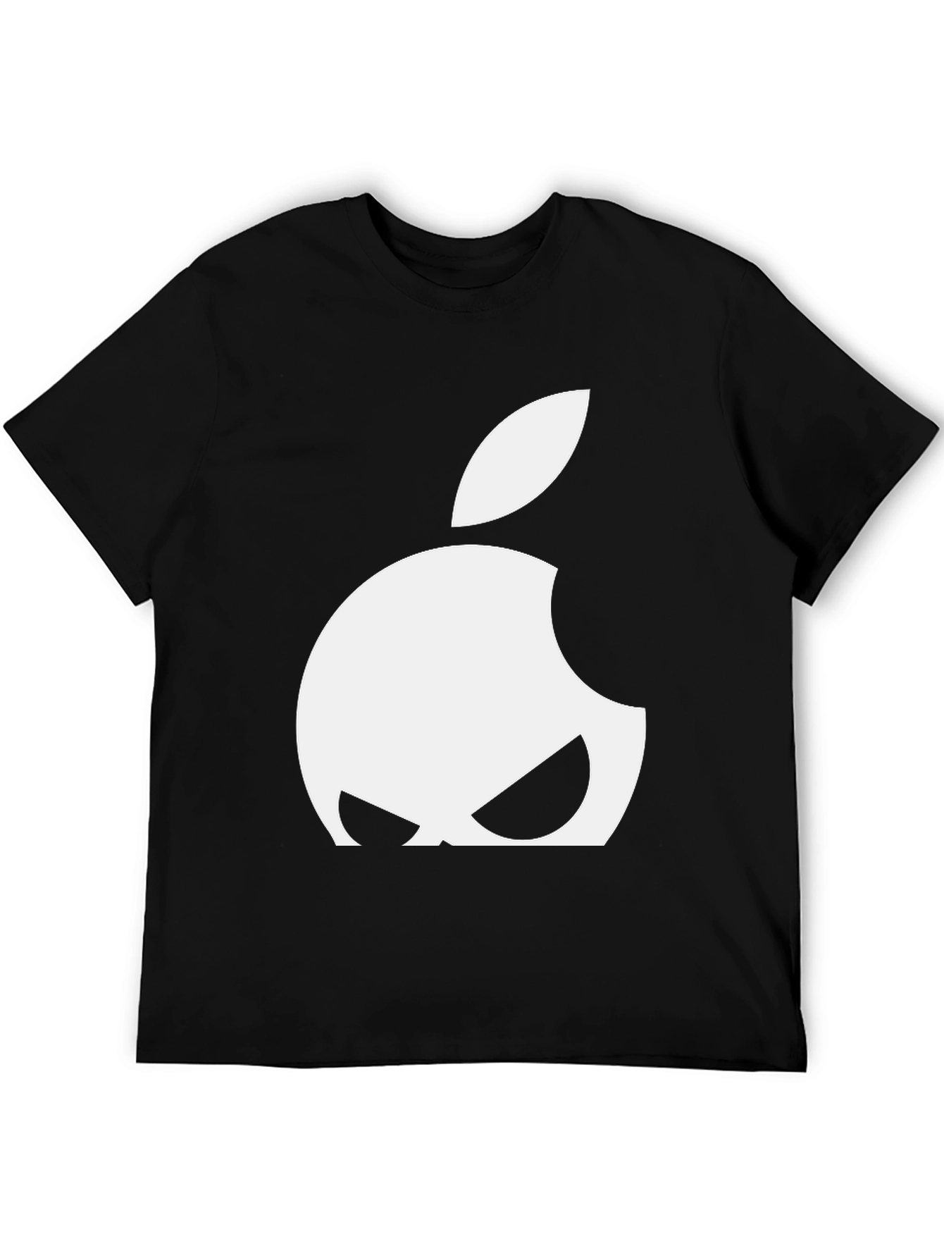 Apple Logo Graphic T-Shirt - Black Cotton Blend
