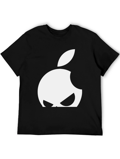 Apple Logo Graphic T-Shirt - Black Cotton Blend