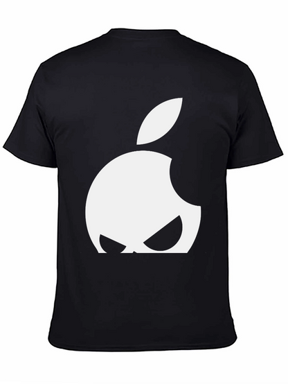 Apple Logo Graphic T-Shirt - Black Cotton Blend