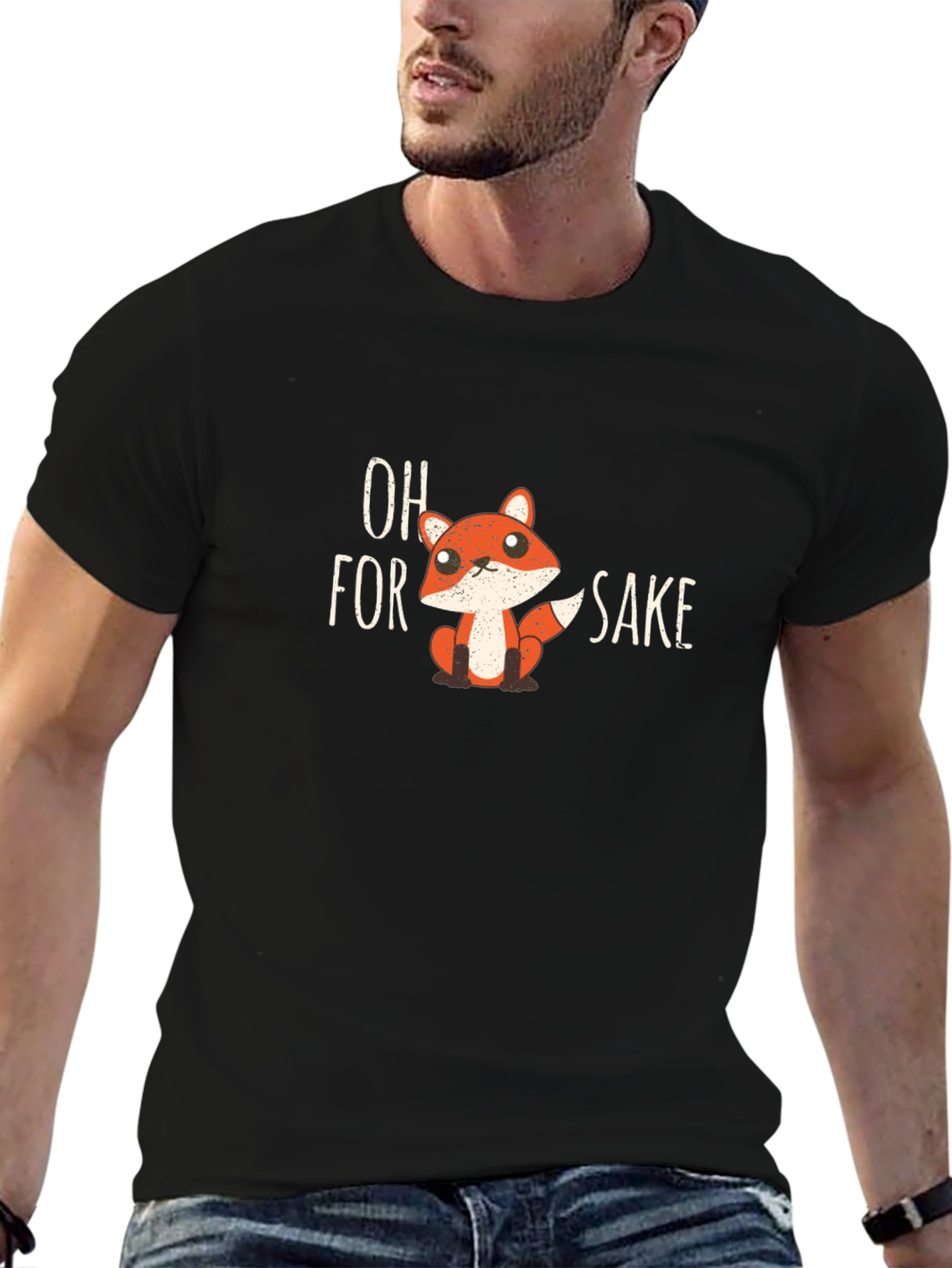 Oh for Fox Sake Mens Black T-Shirt