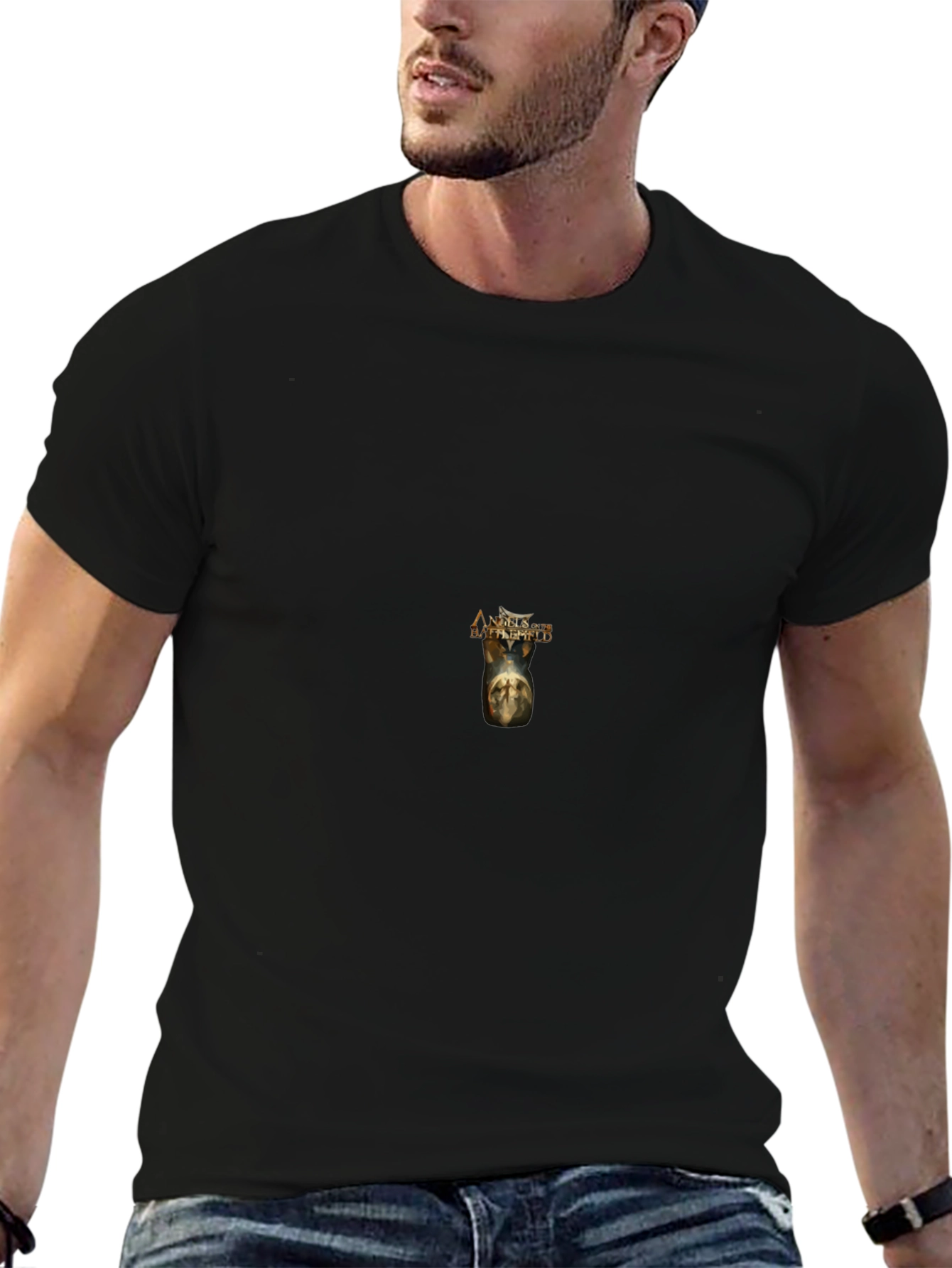 Black T-Shirt with Anges Battlefield Print