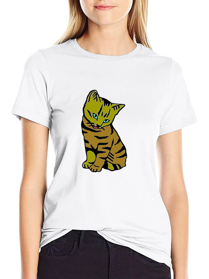 Cool Cat Graphic Tee - Black Cotton T-Shirt