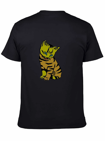 Cool Cat Graphic Tee - Black Cotton T-Shirt