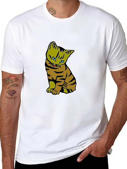 Cool Cat Graphic Tee - Black Cotton T-Shirt