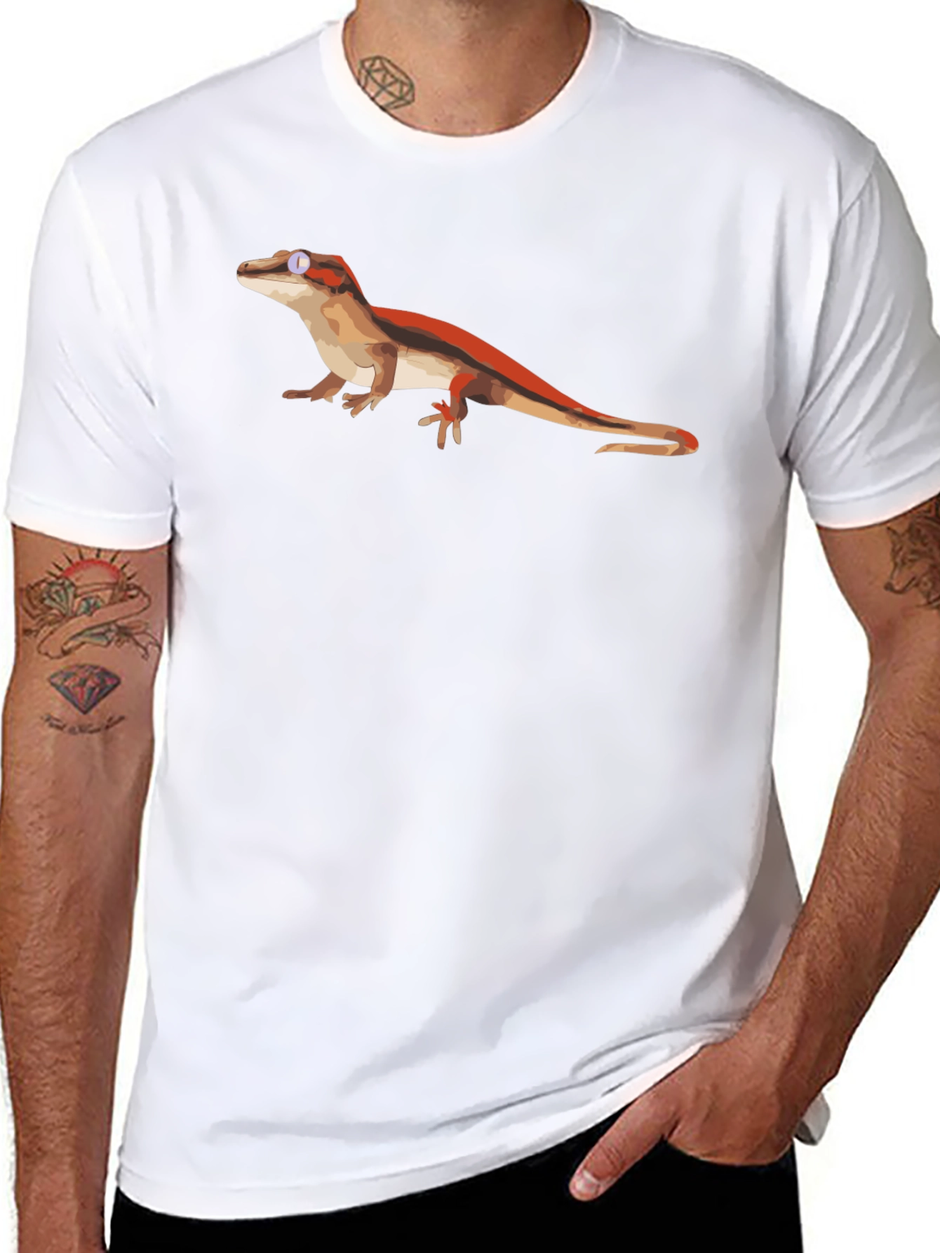Lizard Graphic Black T-Shirt - Cool Reptile Tee