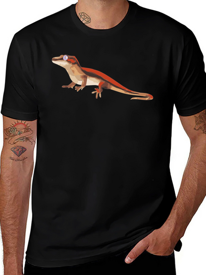 Lizard Graphic Black T-Shirt - Cool Reptile Tee