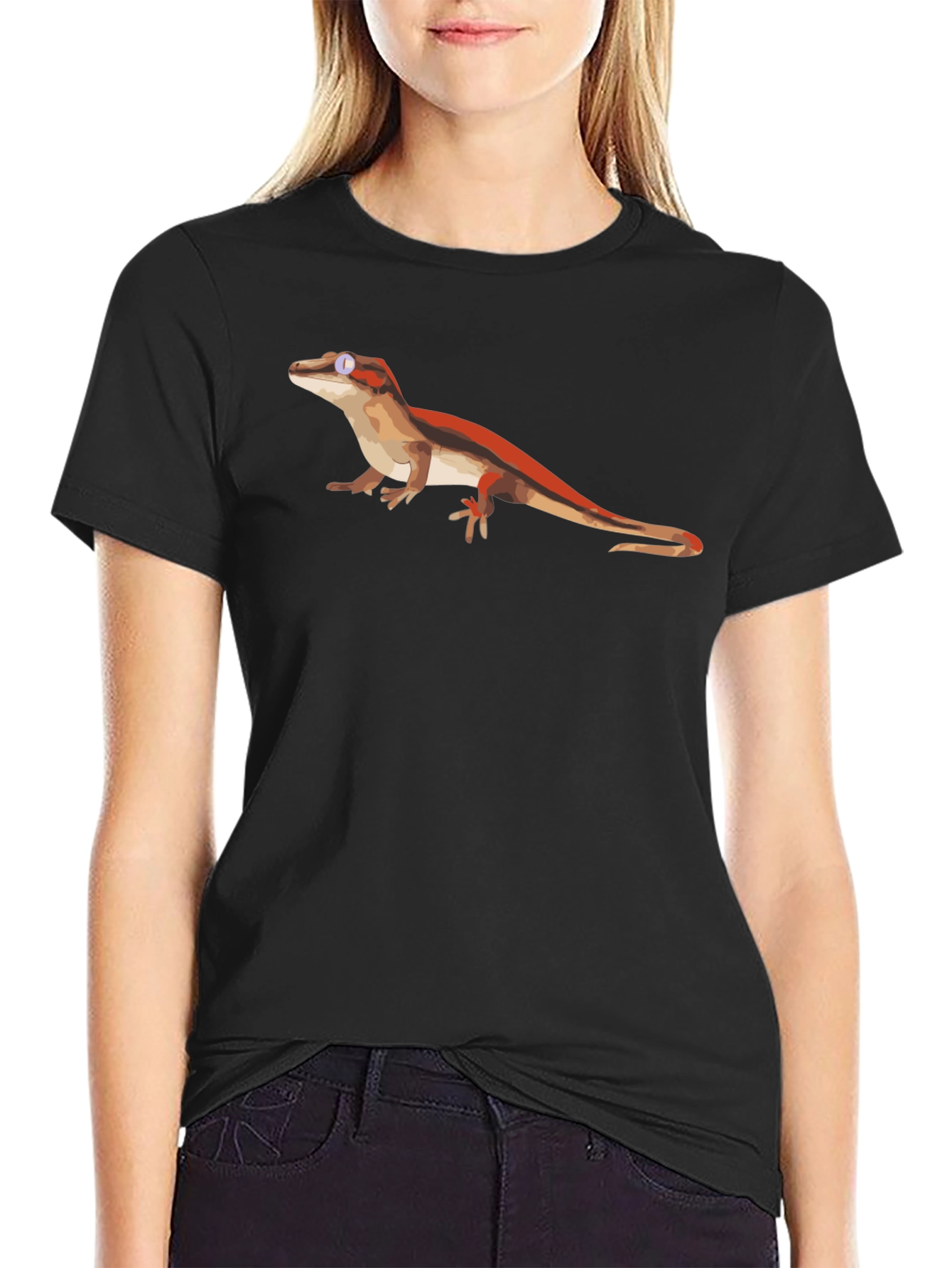 Lizard Graphic Black T-Shirt - Cool Reptile Tee
