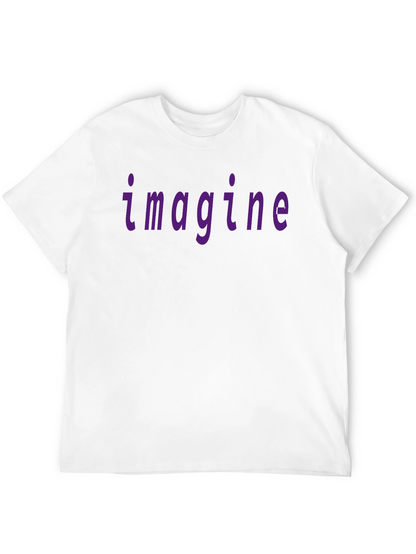 Imagine Purple Print Black T-Shirt