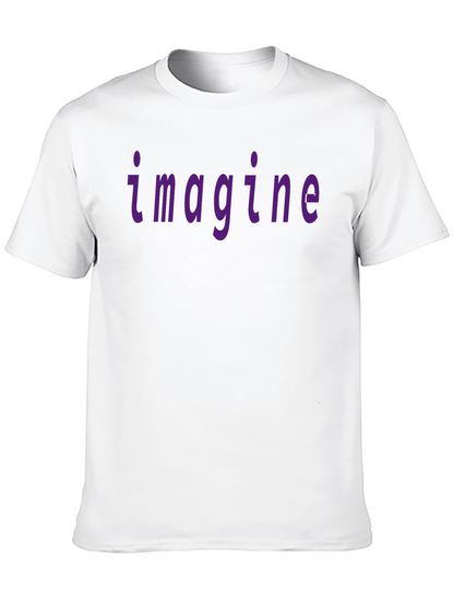 Imagine Purple Print Black T-Shirt