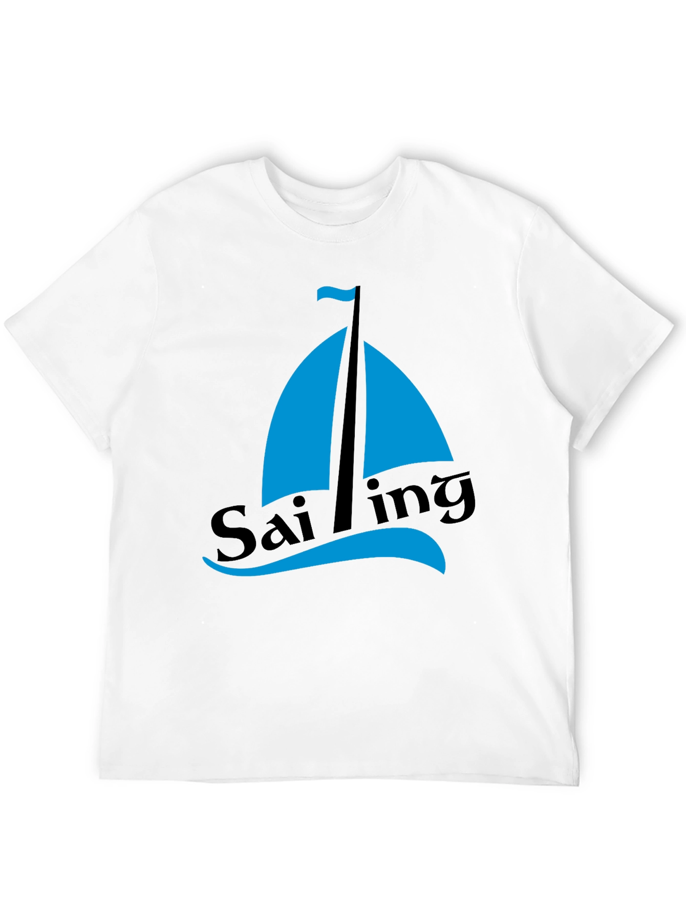 Sailing Graphic Tee - Mens Black Cotton T-Shirt