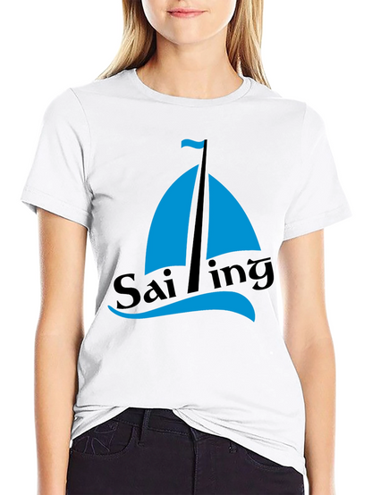 Sailing Graphic Tee - Mens Black Cotton T-Shirt