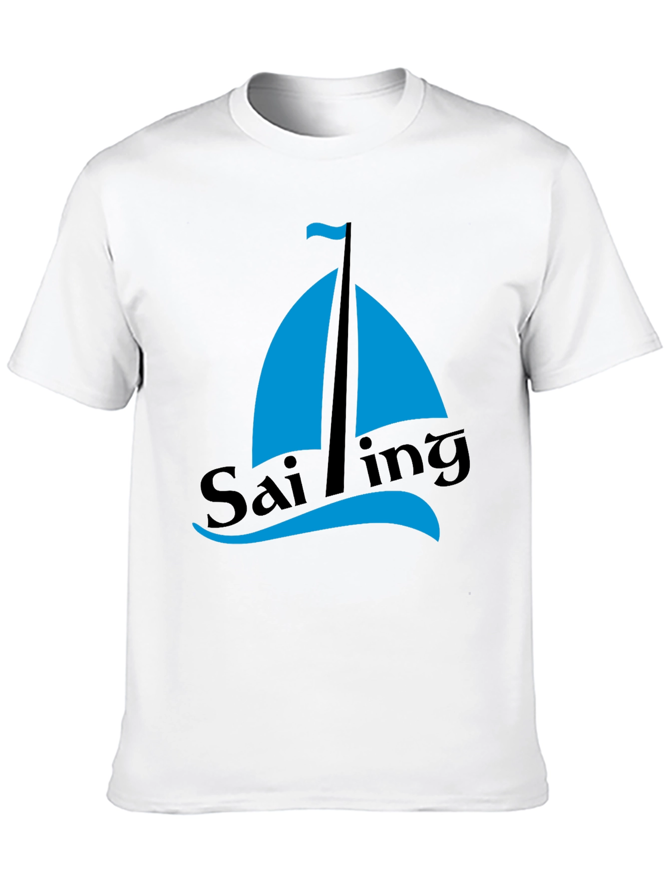 Sailing Graphic Tee - Mens Black Cotton T-Shirt