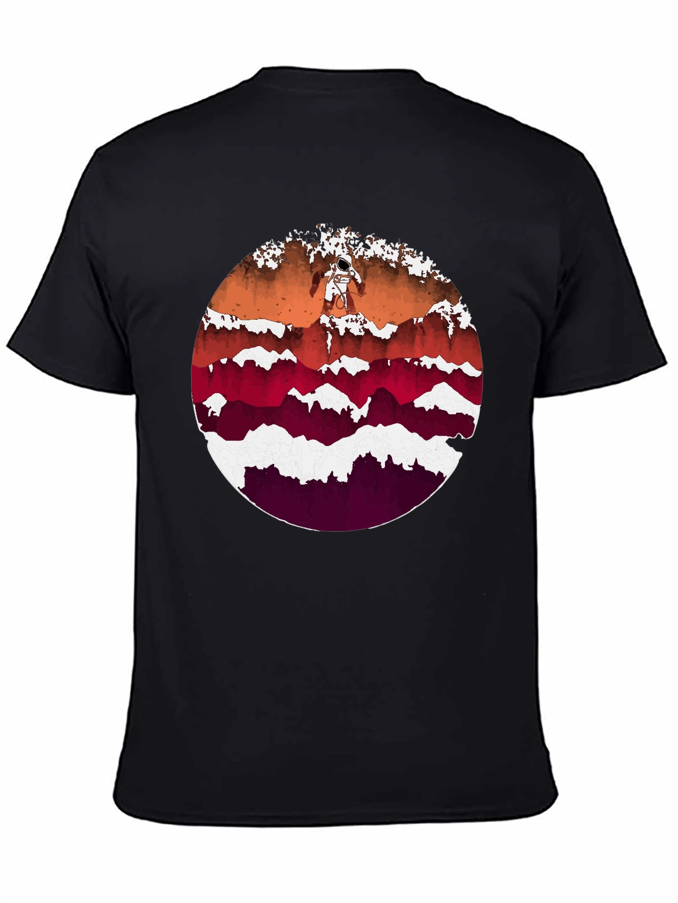 Astronaut Mountainscape Graphic Tee - Black