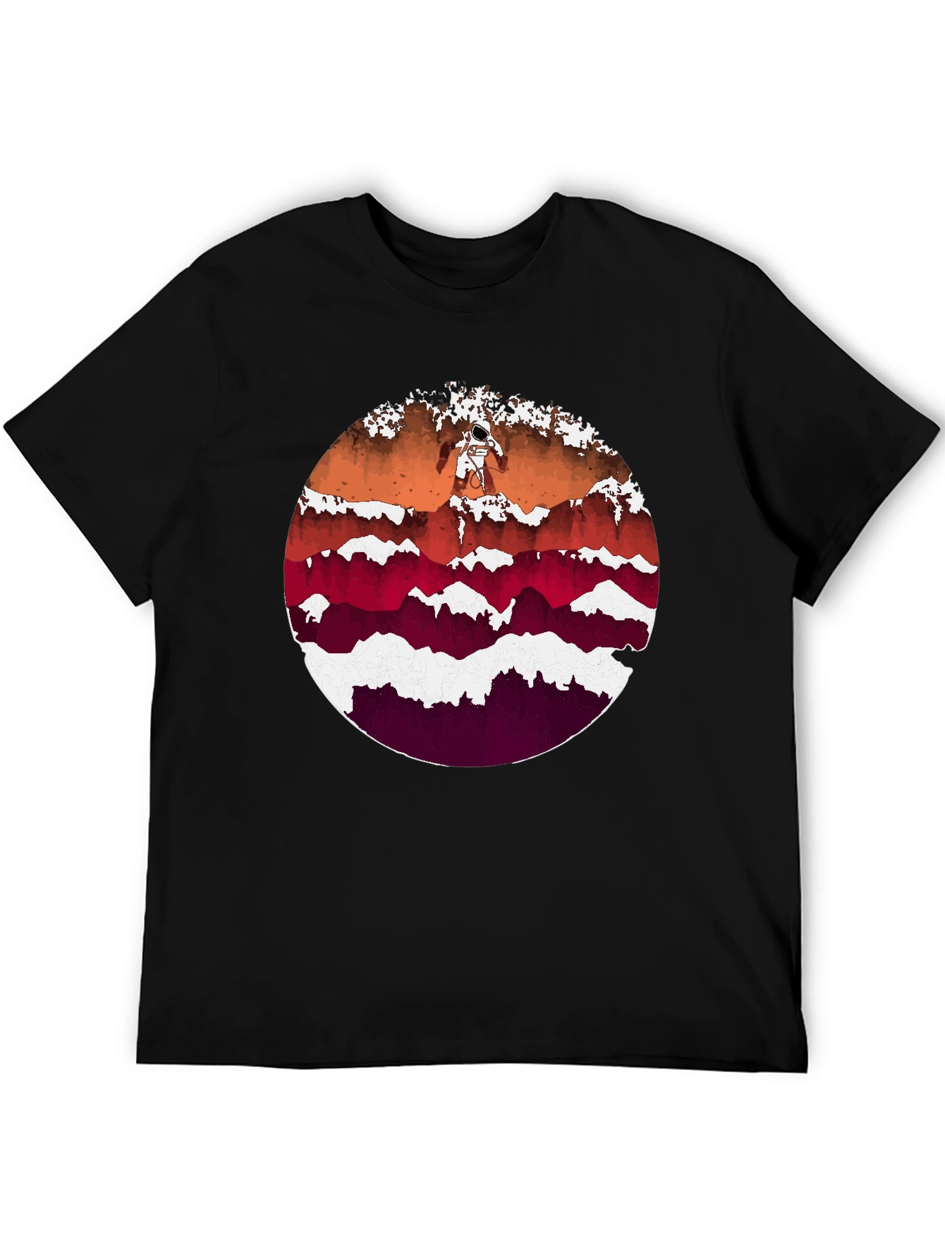 Astronaut Mountainscape Graphic Tee - Black