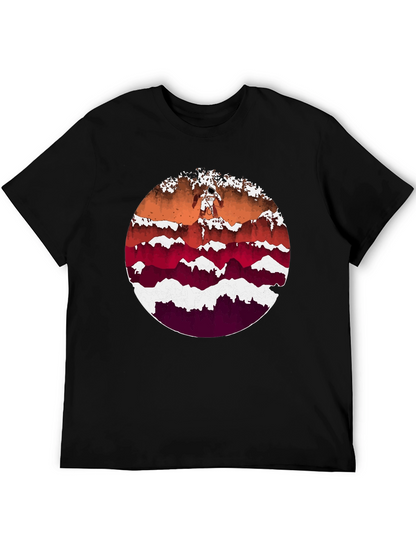 Astronaut Mountainscape Graphic Tee - Black