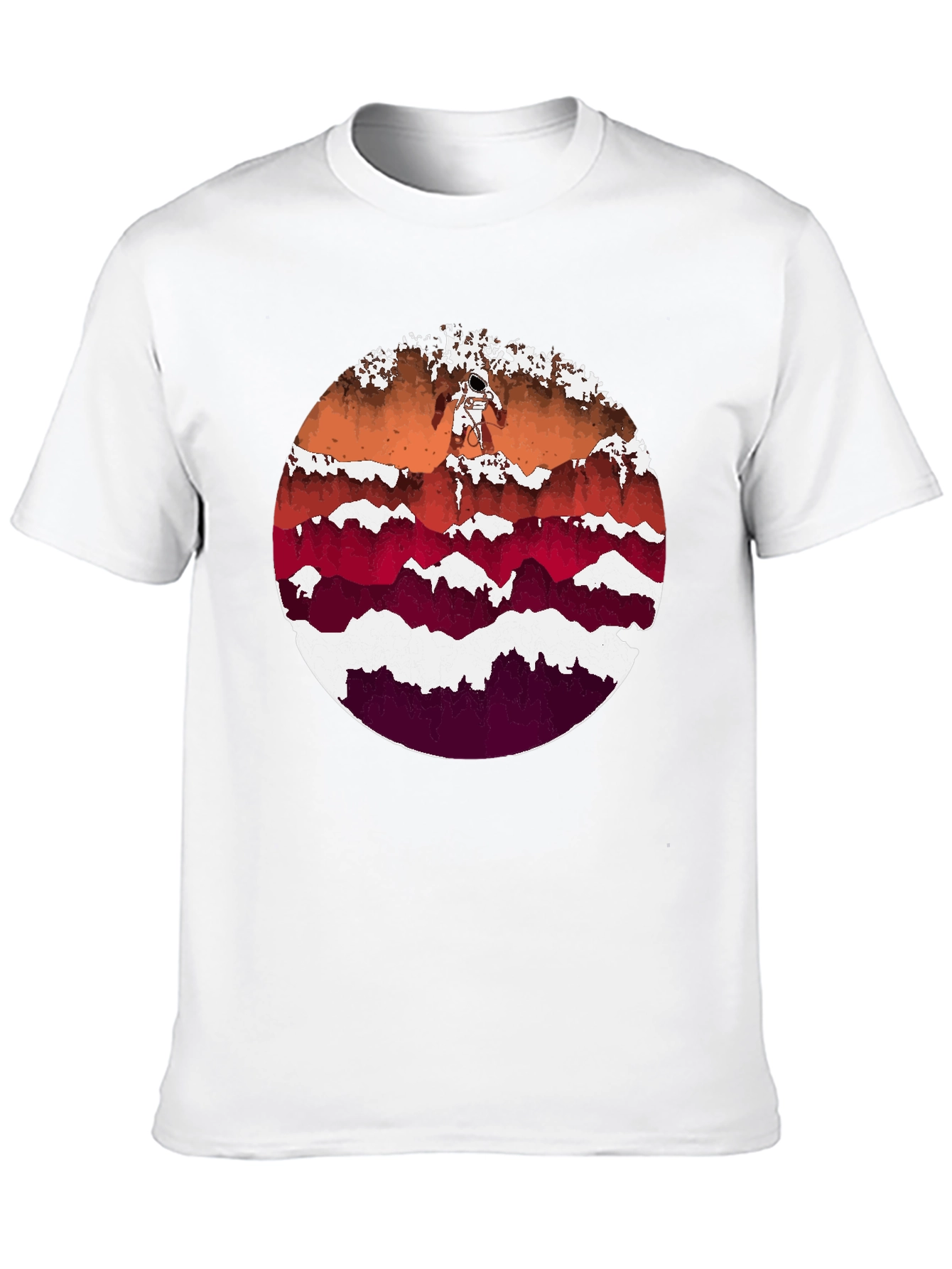 Astronaut Mountainscape Graphic Tee - Black