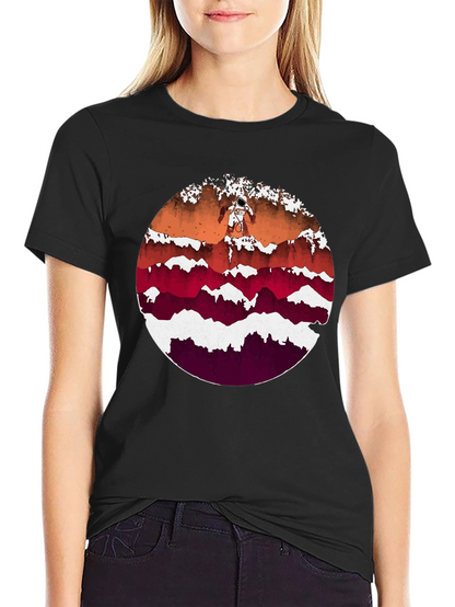Astronaut Mountainscape Graphic Tee - Black
