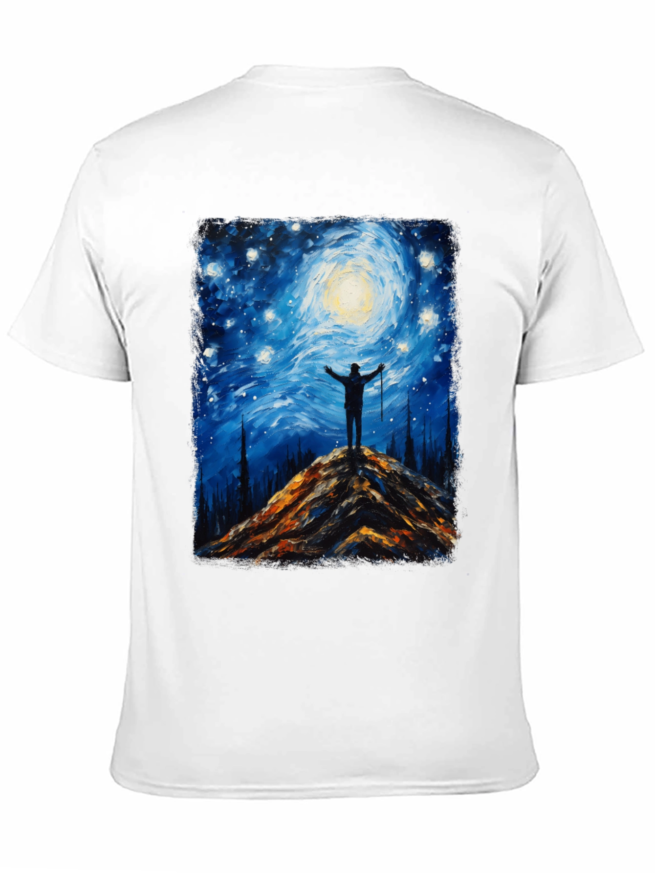 Starry Night Hiker Graphic T-Shirt