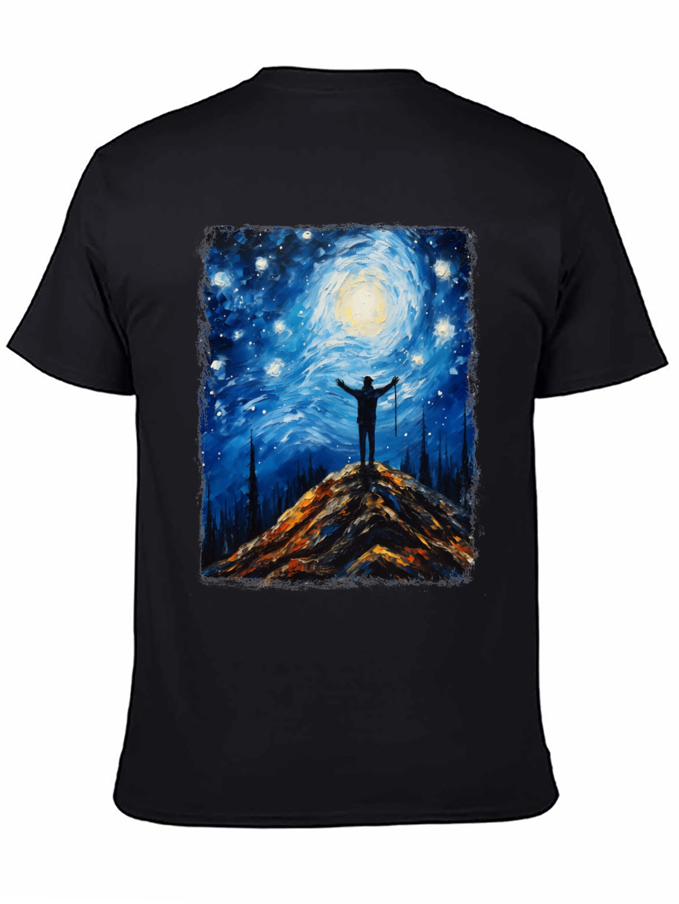Starry Night Hiker Graphic T-Shirt