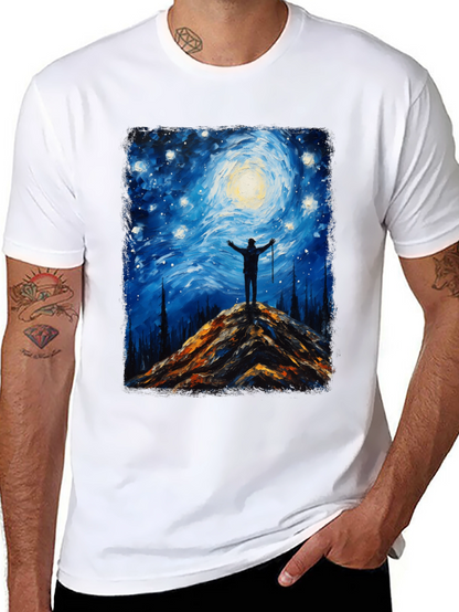 Starry Night Hiker Graphic T-Shirt