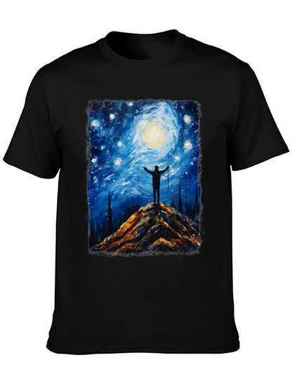 Starry Night Hiker Graphic T-Shirt