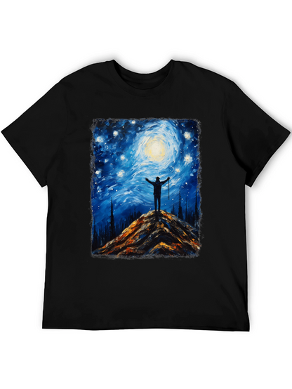 Starry Night Hiker Graphic T-Shirt
