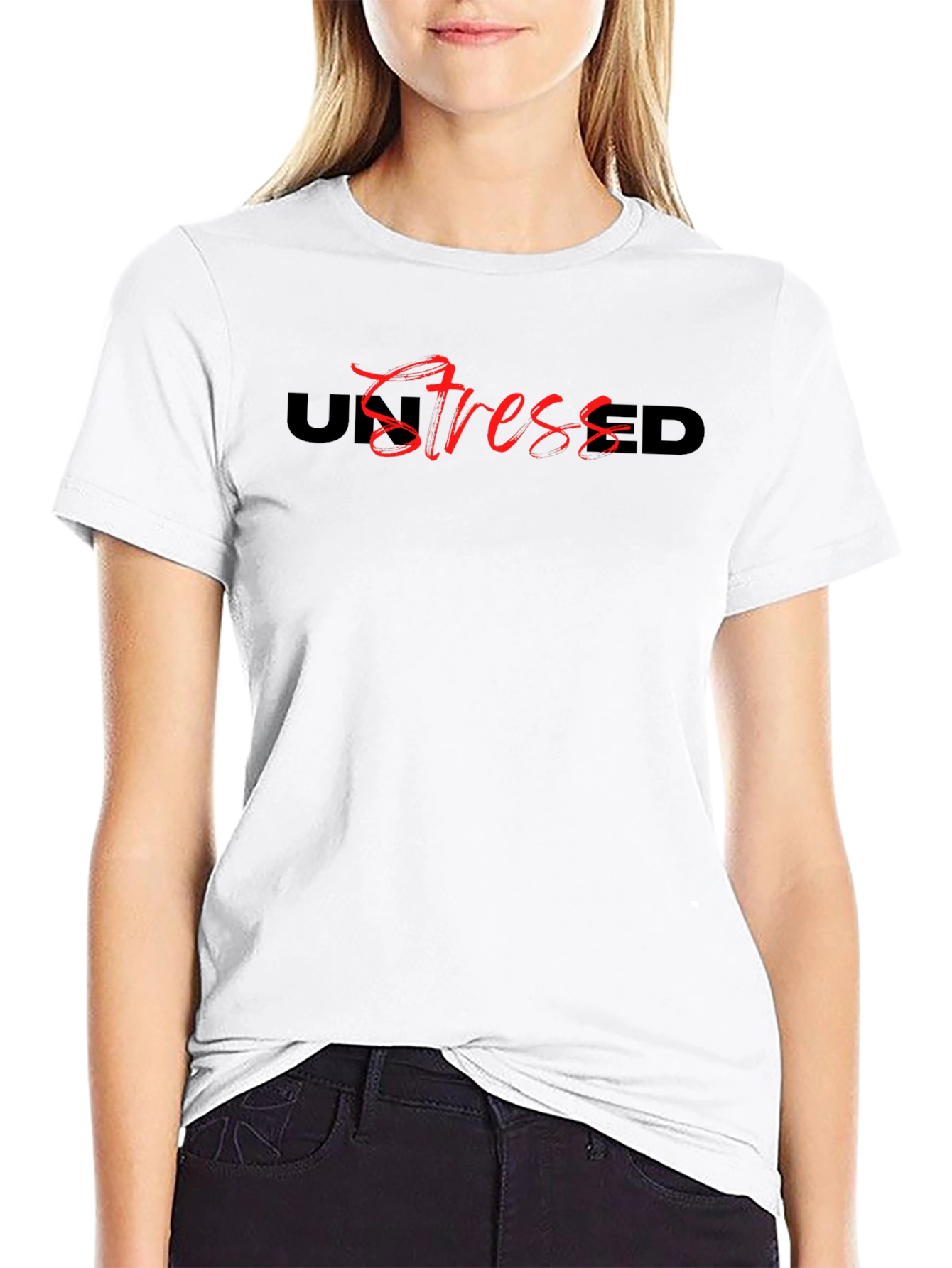UnStressed Black Graphic Tee