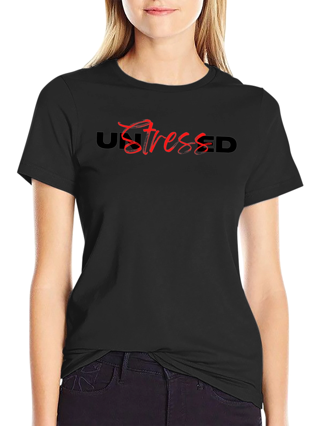UnStressed Black Graphic Tee