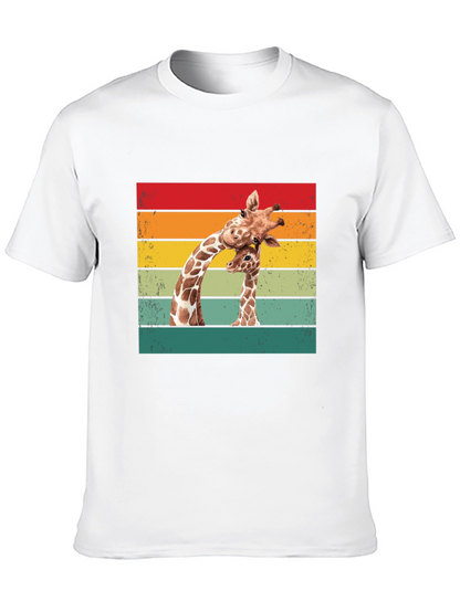 Giraffe Graphic Tee - Retro Style Animal Lover Shirt