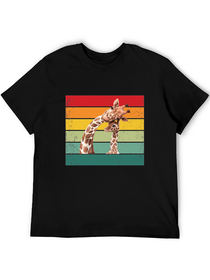 Giraffe Graphic Tee - Retro Style Animal Lover Shirt