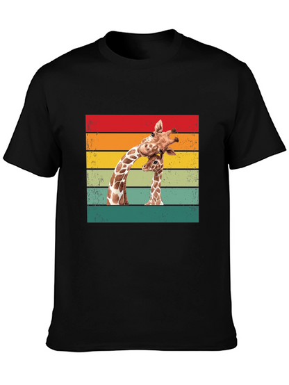 Giraffe Graphic Tee - Retro Style Animal Lover Shirt