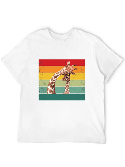 Giraffe Graphic Tee - Retro Style Animal Lover Shirt