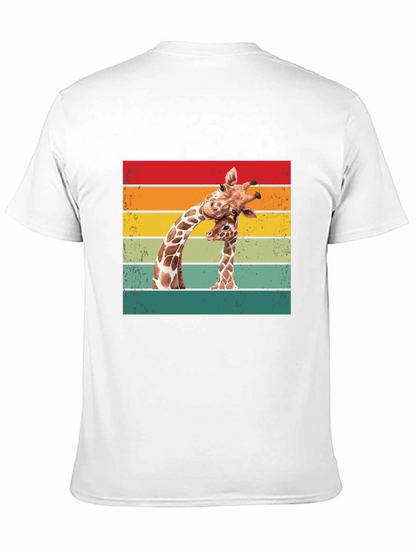 Giraffe Graphic Tee - Retro Style Animal Lover Shirt
