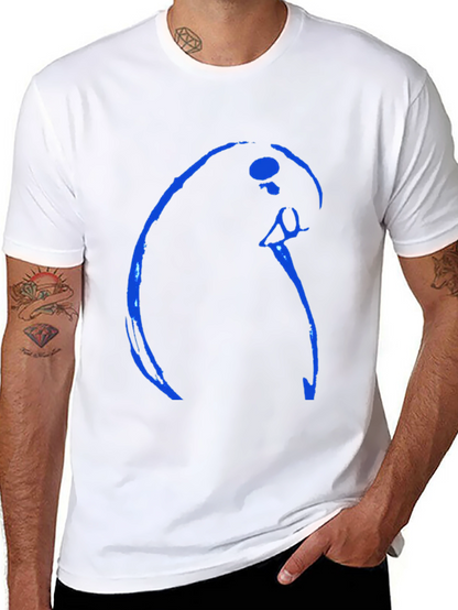Abstract Blue Design Black T-Shirt