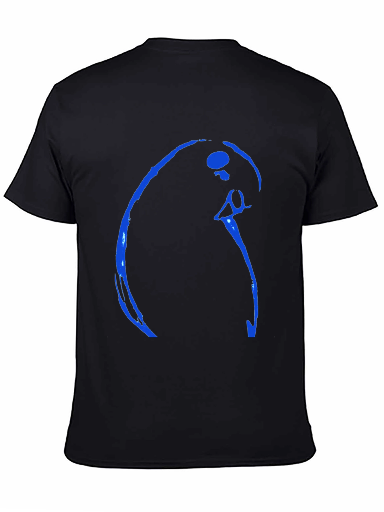 Abstract Blue Design Black T-Shirt