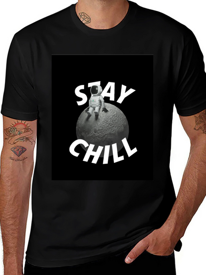 Stay Chill Astronaut T-Shirt - Relaxed Moon Vibes