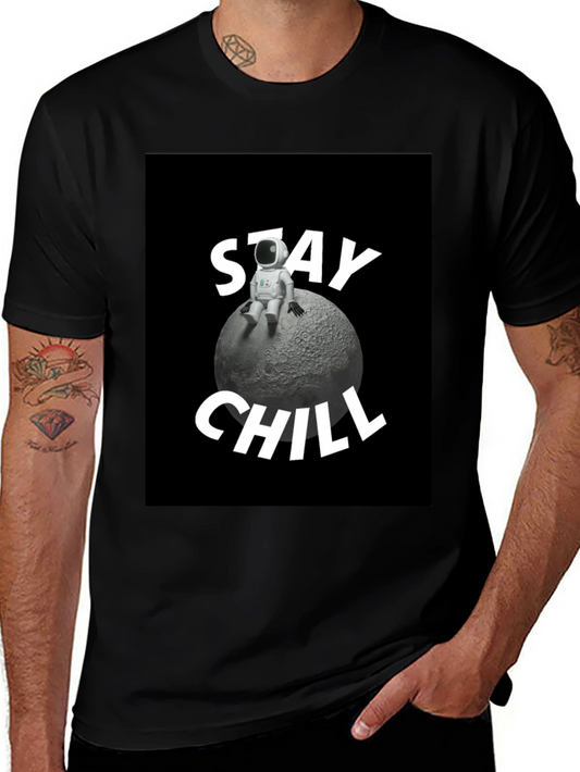 Stay Chill Astronaut T-Shirt - Relaxed Moon Vibes