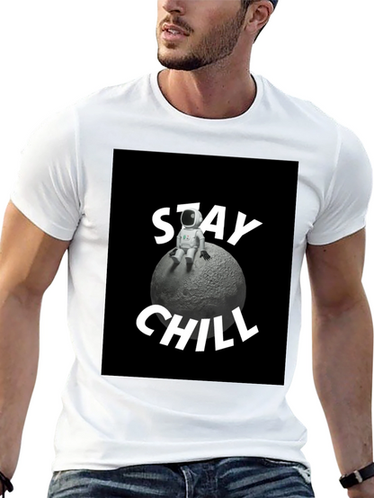 Stay Chill Astronaut T-Shirt - Relaxed Moon Vibes