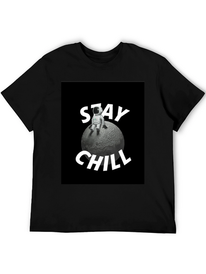 Stay Chill Astronaut T-Shirt - Relaxed Moon Vibes