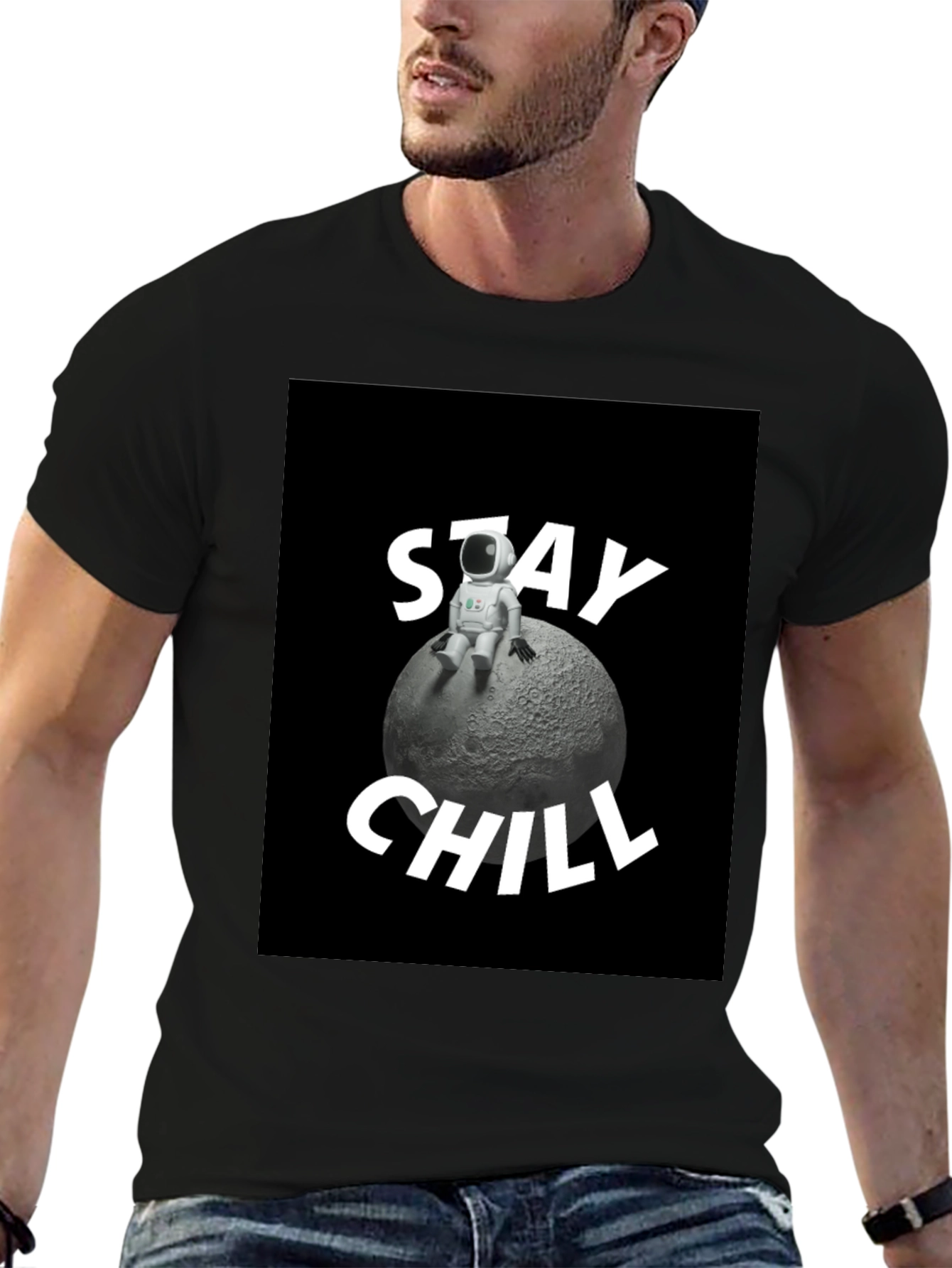 Stay Chill Astronaut T-Shirt - Relaxed Moon Vibes