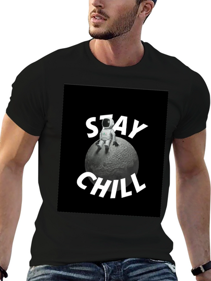 Stay Chill Astronaut T-Shirt - Relaxed Moon Vibes