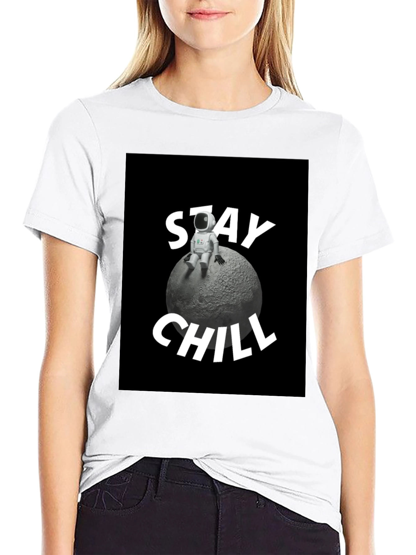 Stay Chill Astronaut T-Shirt - Relaxed Moon Vibes