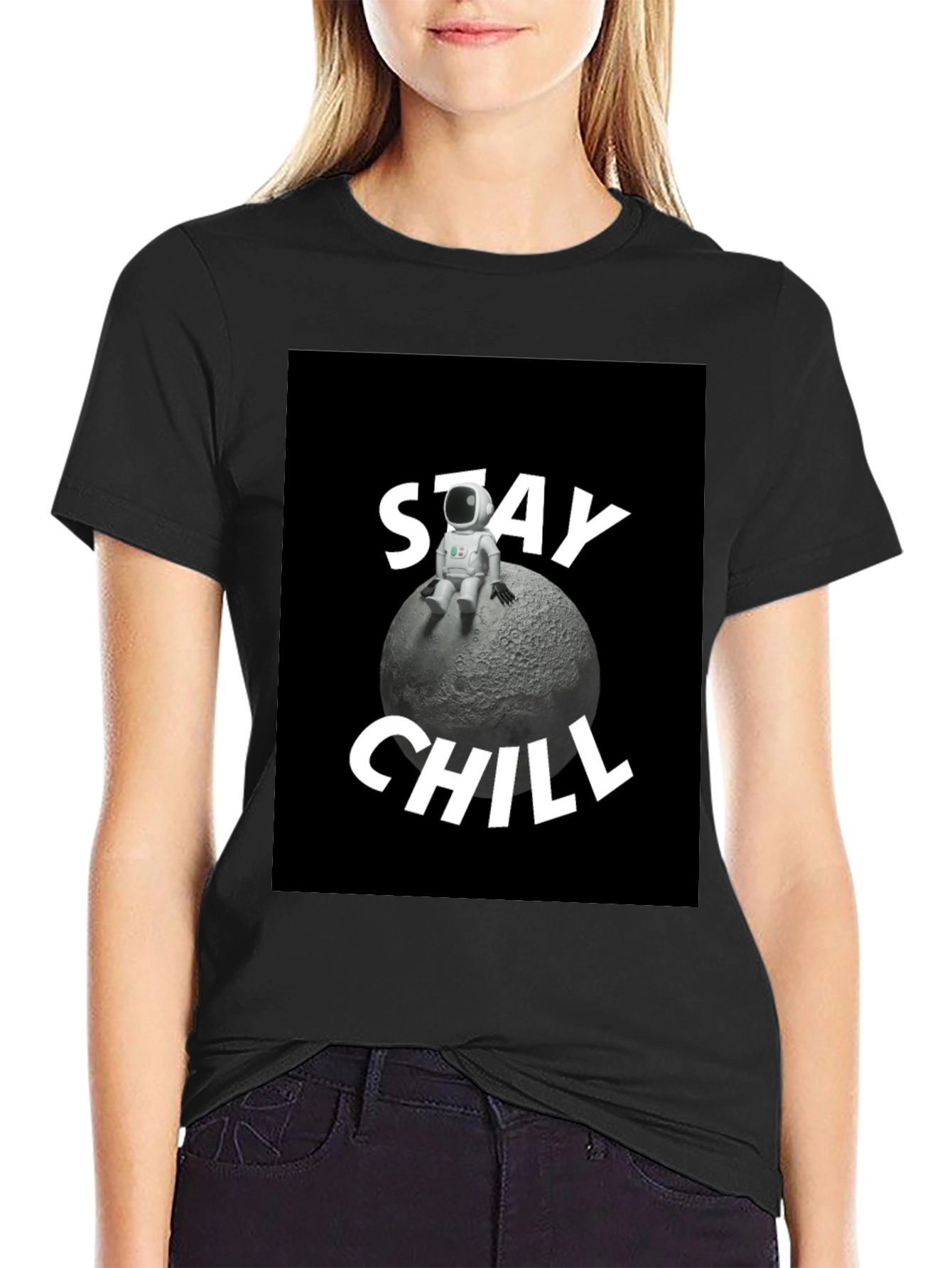 Stay Chill Astronaut T-Shirt - Relaxed Moon Vibes