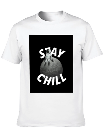 Stay Chill Astronaut T-Shirt - Relaxed Moon Vibes